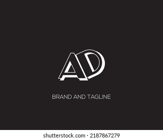 Alphabet letters Initial Monogram Logo AD, DA, A und D