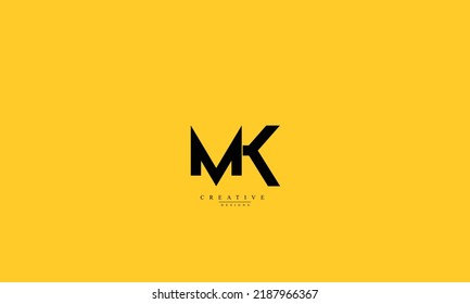  Alphabet letters Initials Monogram logo MK KM M K