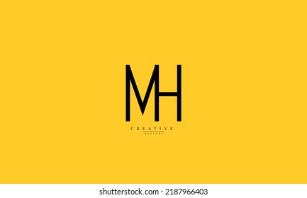  Letras alfabéticas Iniciales Monograma MH HM M H 