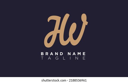 Letras alfabéticas Iniciales Logotipo Monograma HW, WH, H y W