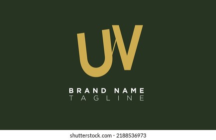 Alphabet letters Initials Monogram logo UV, VU, U and V