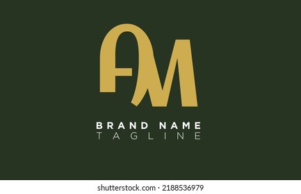 Alphabet letters Initials Monogram logo AM, MA, A and M