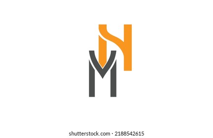 Letras alfabéticas Iniciales Logotipo Monograma MN, NM, M y N