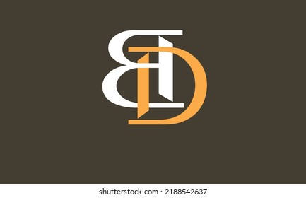 Alphabet letters Initials Monogram logo BD, DB, B and D