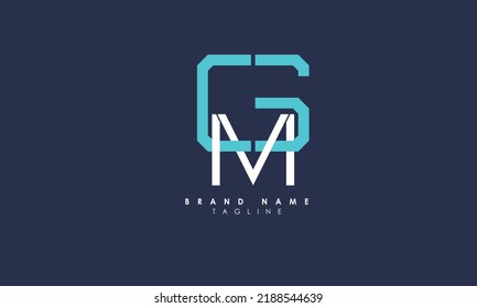 Alphabet letters Initials Monogram logo MG, GM, M and G