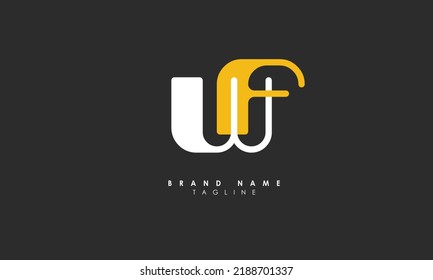 Alphabet letters Initials Monogram logo WF, FW, W and F