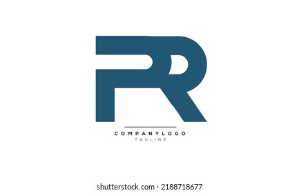 Letras alfabéticas Iniciales Logo de Monograma PR, PR INITIAL, carta PR