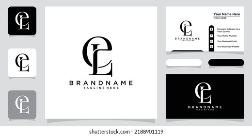 Alphabet letters Initials Monogram logo EL or LE, E and L with business card design