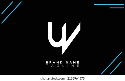Alphabet letters Initials Monogram logo UV, VU, U and V