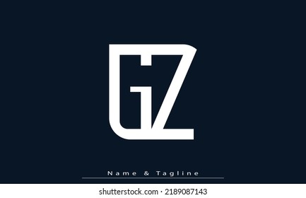 Alphabet letters Initial Monogram Logo GZ, ZG