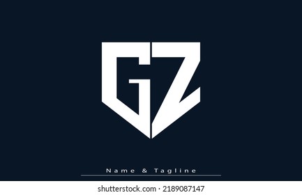 Letras alfabéticas Iniciales Monograma GZ , ZG
