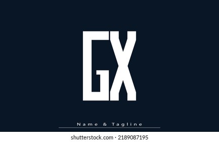 Alphabet Buchstaben Initial Monogram Logo GX, XG