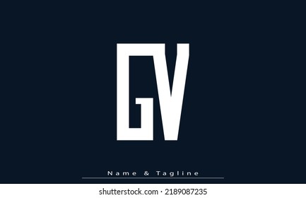Alphabet letters Initial Monogram Logo GV, VG