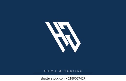 Alphabet letters Initials Monogram logo HJ , JH
