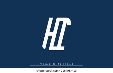 Letras alfabéticas Iniciales Logo Monograma HI , IH