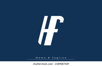Alphabet letters Initial Monogram Logo HF, FH
