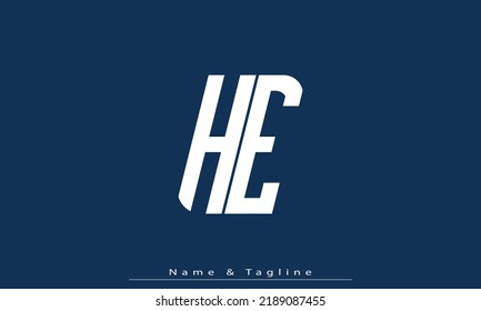 Alphabet letters Initials Monogram logo HE , EH