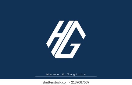 Letras alfabéticas Iniciales Monograma HG , GH