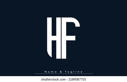 Letras alfabéticas Iniciales Monograma HF , FH