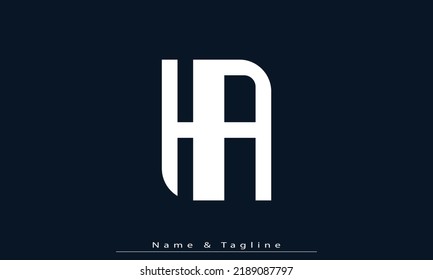 Alphabet letters Initials Monogram logo HA , AH