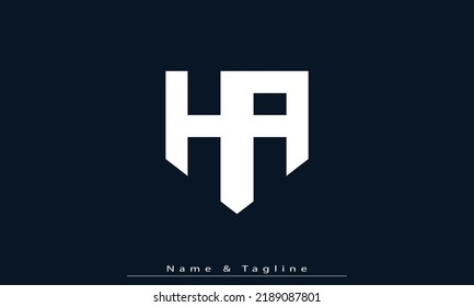 Alphabet letters Initials Monogram logo HA , AH