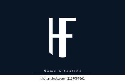 Letras alfabéticas Iniciales Monograma HF , FH