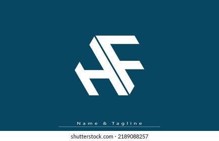 Letras alfabéticas Iniciales Monograma HF , FH