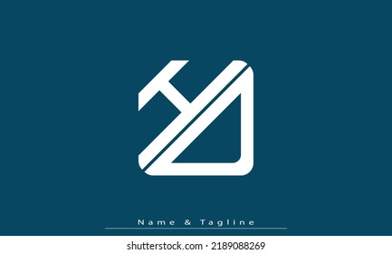 Letras alfabéticas Iniciales Monograma HD , DH