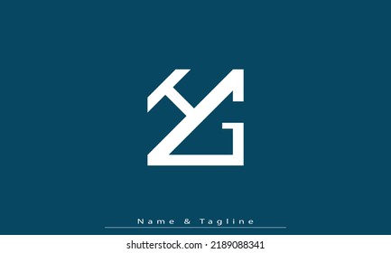 Alphabet Buchstaben Initial Monogram Logo HG, GH