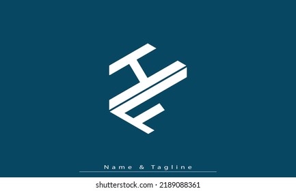 Letras alfabéticas Iniciales Monograma HF , FH