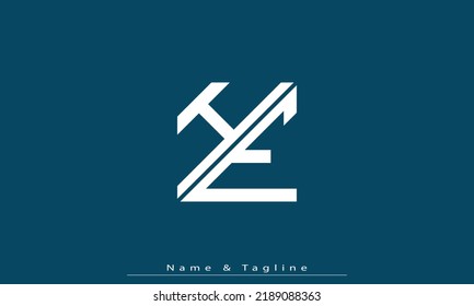 Alphabet letters Initial Monogram Logo HE, EH