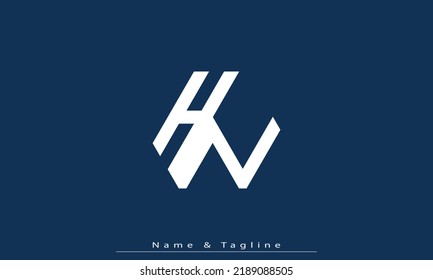 Letras alfabéticas Iniciales Logotipo Monograma HN , NH