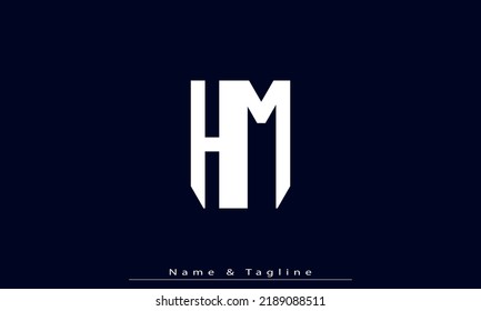 Alphabet Buchstaben Initial Monogram Logo HM, MH