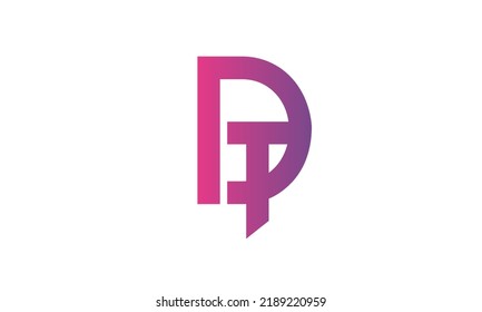 Alphabet letters Initials Monogram logo DT, TD, D and T