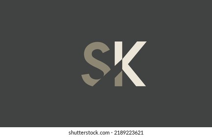 Alphabet letters Initials Monogram logo SK, KS, S and K