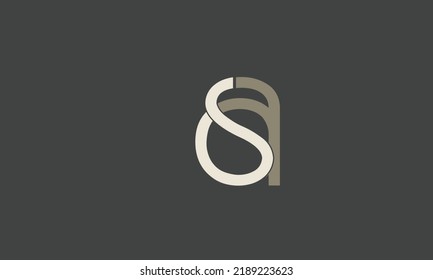 Letras alfabéticas Iniciales Monograma SA, AS, S y A