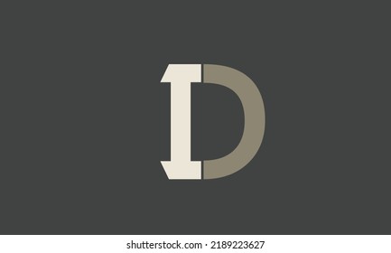 Alphabet letters Initials Monogram logo ID, DI, I and D