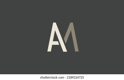 Alphabet letters Initials Monogram logo AM, MA, A and M