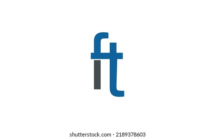 Letras alfabéticas Iniciales logotipo de monograma FT, TF, F y T