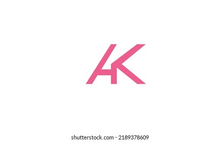 Letras alfabéticas Iniciales Logotipo Monograma AK, KA, A y K