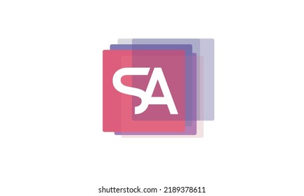 Letras alfabéticas Iniciales Monograma SA, AS, S y A
