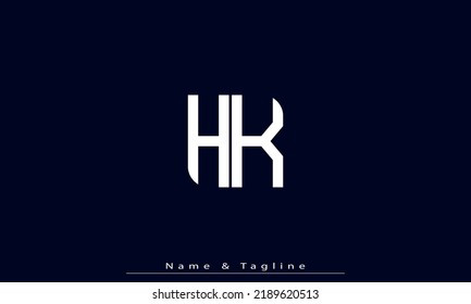 Alphabet letters Initial Monogram Logo HK, KH