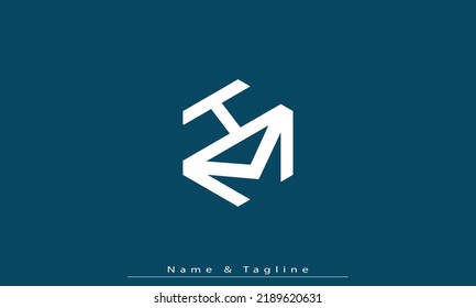 Alphabet Buchstaben Initial Monogram Logo HM, MH