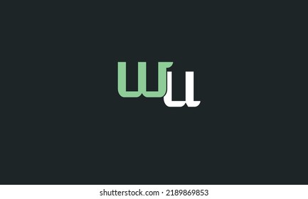 Alphabet letters Initials Monogram logo WU, UW, W and N