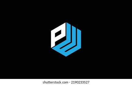 Alphabet letters Initials Monogram logo PW WP
