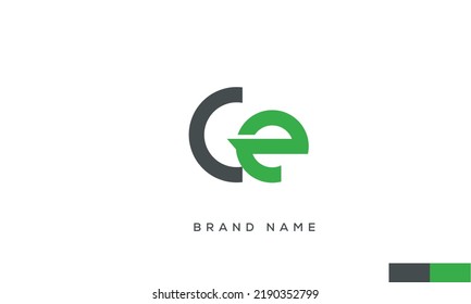 Alphabet letters Initials Monogram logo CE, EC, C and E