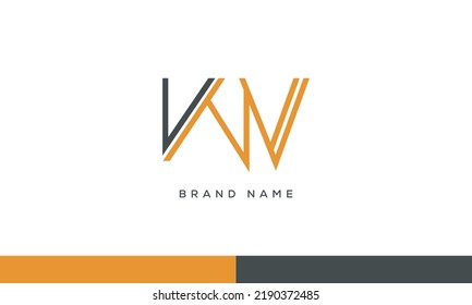 Alphabet letters Initial Monogram Logo KW, WK, K und W