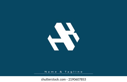 Alphabet letters Initial Monogram Logo HK, KH