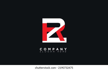 Letras alfabéticas Iniciales Logotipo Monograma RZ, ZR, R y Z