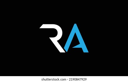  Alphabet letters Initials Monogram logo RA, AR, R and A 